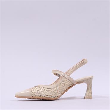 Hispanitas Giorgia Woven Slingback Heel - Cream
